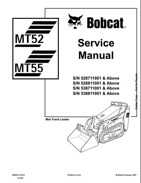 bobcat mt52 mini track loader specs|bobcat mt52 service manual.